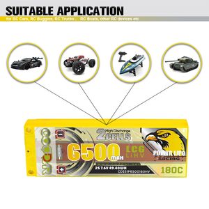 CODDAR 2S1P 6500 мАч 7,6 В 180C LiHV жесткий чехол 5 мм пуля набор 1/10 весов RC автомобили LCG RC LiPo аккумулятор - Product Image 4