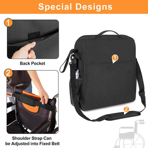 Mochila para silla de ruedas eléctrica y Manual, mochila para silla de ruedas con almacenamiento de medicamentos, bolsillo aislante, mochila para silla de ruedas de gran capacidad - Product Image 5