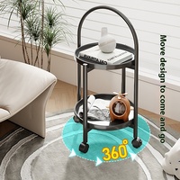 Table d'appoint en bois moderne et simple pour canapé, lit et balcon, mini table basse avec étagère de rangement pour petits appartements