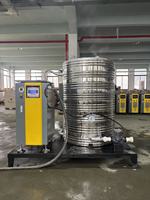 Chaudière à eau chaude électrique verticale de 100 kW sur skid pour hôtels, avec accessoires complets et pompes de circulation 1+1 (sur charge et de secours)