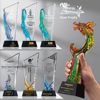 Trophée Luster Récompense Réunion Annuelle Carte d'Honneur Année du Dragon Modèle Créatif Employé Exceptionnel 62 Cadeaux d'Affaires