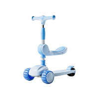 Trottinette pliable pour enfants avec musique, 3 roues, en PU, pour filles et garçons de 6 à 8 ans, cadre en plastique, siège, extérieur