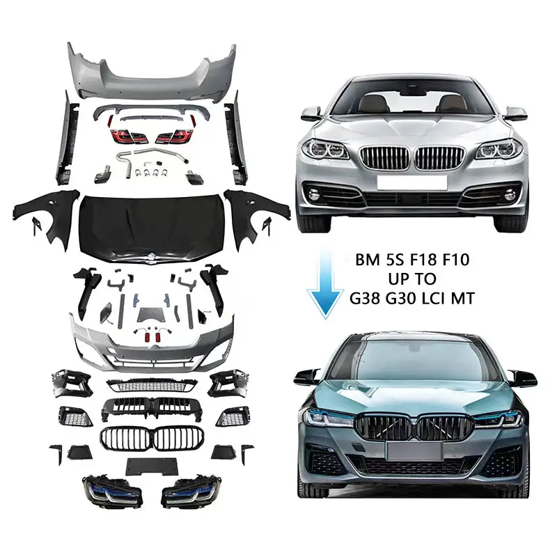 2010-2017Y BM 5 S F10 F18 à G30 G38 LCI MT style kit de carrosserie pièces de carrosserie auto accessoires pare-chocs systèmes pour bmw série 5