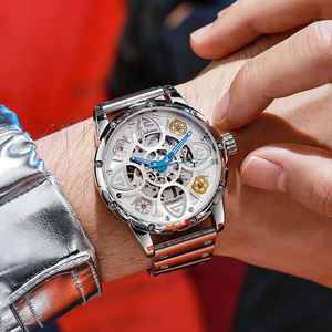 <span class=keywords><strong>Montre</strong></span> Homme Authentique à Succès Mondial, Étanche, Mécanique Automatique, Sportive, Lumineuse, avec Design <span class=keywords><strong>Paul</strong></span> Trèfle à Quatre Feuilles et Cadran Creux - Product Image 1