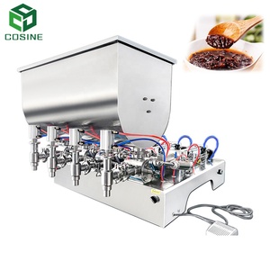 U loại Phễu khí nén dán điền máy với trộn khuấy cho Ớt đậu sốt đậu phộng lẩu gia vị Jar chai - Product Image 1