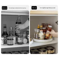 Plateau de rangement rotatif à 360° pour double épicerie, support à épices en plastique antidérapant à roulement à billes, pour comptoir de cuisine