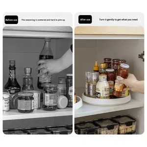 Bandeja organizadora de condimentos giratoria <span class=keywords><strong>360</strong></span>° con rodamientos antideslizantes, estante de plástico para especias, almacenamiento de especias para <span class=keywords><strong>encimera</strong></span> de <span class=keywords><strong>cocina</strong></span> - Product Image 4