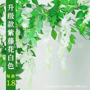 Guirnaldas de Flores Artificiales de Glicinia Colgantes de 100cm-200cm, Decoración para Bodas al Aire Libre, Planta de Seda con Follaje Verde - Product Image 2