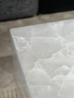 Lujo moderno cuadrado Natural blanco mármol piedra cristal cuarzo mesa de centro mármol superior café mesas de té para decoración de Hotel