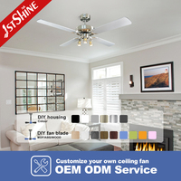 Ventilateur de plafond 1stshine 52 pouces, style classique moderne, commande vocale, ultra silencieux, 6 vitesses, qualité durable, décoration intérieure, avec lumière