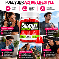 Gummies de créatine monohydrate à marque privée OEM pour femmes, favorisant la croissance musculaire et la force, certifiées CGMP, Halal, HACCP