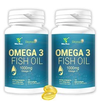 Capsules de oméga-3 en gélules molles EPA DHA - Force accrue pour adultes, non destiné aux femmes enceintes, améliore la densité osseuse, 100 unités, dose de 1000 mg