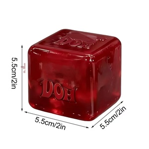 Transparent Red Ice Cube Squishy Stress Relief Toy Nice Cube Suptid Squish Gift for <b>Arcade</b> Display Desk Fidget Sensory Play - Product Image 2