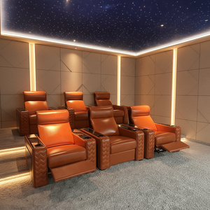 Asientos <span class=keywords><strong>VIP</strong></span> de Cine al por Mayor, Asientos Eléctricos de Cuero Genuino para Cine en Casa, Sofá Reclinable Multimedia con Control Eléctrico - Product Image 1