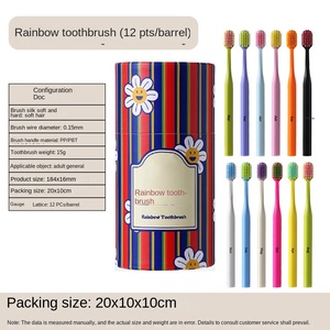 Bunte Zahnbürsten-Geschenkbox 12 Stück Erwachsene Männer Frauen Paar Weiche Nylon Zahnbürste mit Breitem Kopf - Product Image 3
