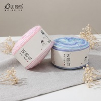 Harga Pabrik 150 1.5mm Benang Kue Ramah Kulit Warna Gradasi Benang Mewah Berwarna untuk Syal Selendang Sweater Topi