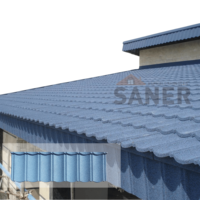 Bardeaux de toiture en acier revêtus de pierre moderne certifiés ISO 9001 résistants au vent et au feu pour appartements et hôtels largement utilisés Europe Amérique