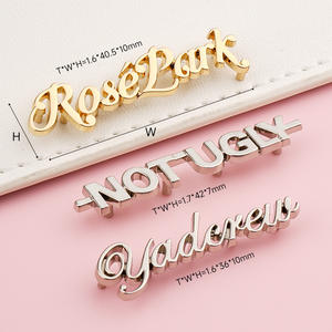 Moda çanta donanım Metal harfler çanta logosu plakaları, Logo tasarım Metal mektup etiketi, çanta için özel mektup Metal Logo etiketleri - Product Image 3