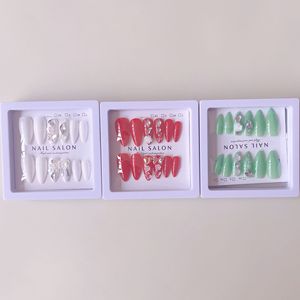 Juego de <span class=keywords><strong>Uñas</strong></span> Postizas Coloridas con Diseños de Lazos Florales en 3D, Fáciles de Aplicar, para Venta al por Mayor en Tiendas de Belleza - Product Image 3