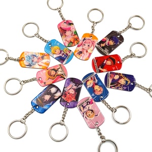 Wholesale Metal Key Chains Blank Sublimation Custom Stainless Steel Epoxy <b>Keychain</b> Japanese <b>Anime</b> Character <b>Keychain</b> Accessories - Product Image 4