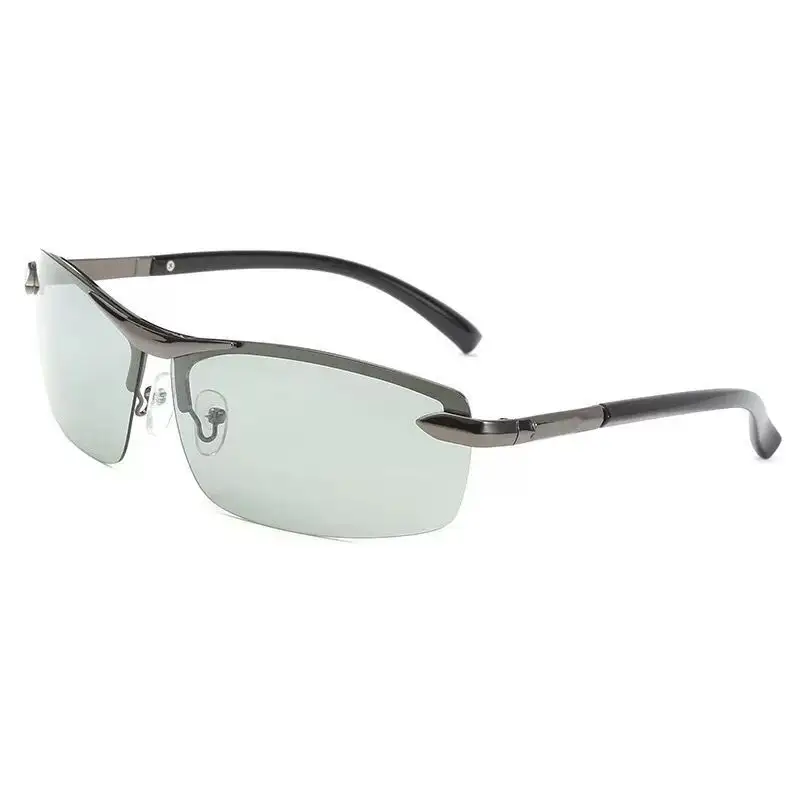 Gafas de sol deportivas de metal para hombre, lentes fotocromáticas polarizadas con cambio de color, uv400
