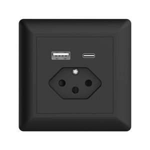 Prise électrique standard suisse USB-A+Type-C 5V/3.4A 17W 10A/250V Brésil/Suisse avec USB 60*60mm Type - Product Image 1