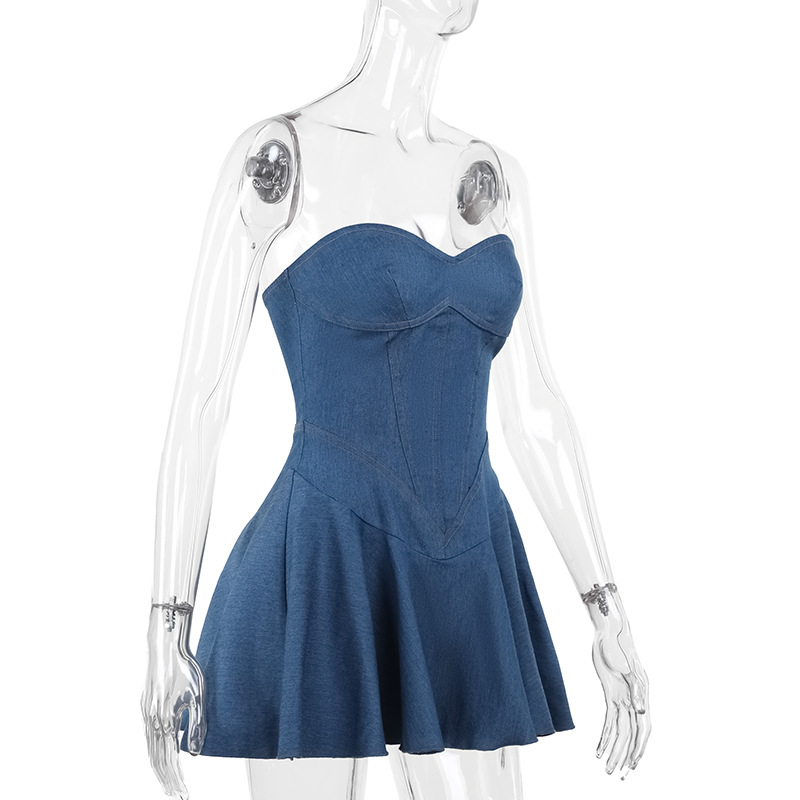 i am gia denim dress BLAIRE ARCHITECTURAL ONE SHOULDER MAXI DRESS – Shop-Sofia