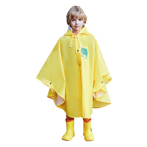 Imprimer LOGO Poncho <span class=keywords><strong>de</strong></span> <span class=keywords><strong>pluie</strong></span> pour enfants Taille enfant Ponchos à capuche pour garçons et filles Ponchos imperméables légers jaunes - Product Image 1