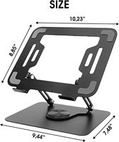 Support d'ordinateur portable en métal pliable et rotatif à 360° avec hauteur réglable, compatible iPad, pour une utilisation saine au bureau