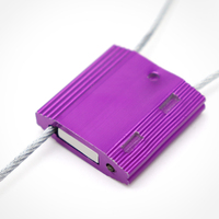 Scellé de sécurité mécanique personnalisé AH-CS001 avec logo et code-barres, anti-effraction, certifié ISO pour conteneurs et marchandises