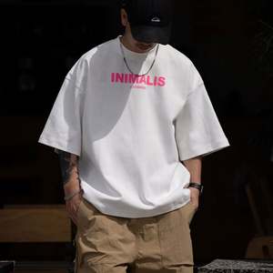 Caja de gran tamaño personalizada camiseta hombres gráfico Boxy camiseta 300 Gsm algodón peso pesado abajo hombro Boxy camiseta para hombres - Product Image 2