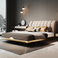 Hot New Design Luxus King Size Bett rahmen Hochwertige moderne Holzbett Set mit Tufted Feature LED für Home Apartment Schlafzimmer