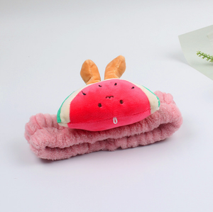 Style doux enfants bébé pastèque velours bandeau élastique dentelle coton bandeau en plastique pour les fêtes d'été mignon Spa bandeau de cheveux - Product Image 2