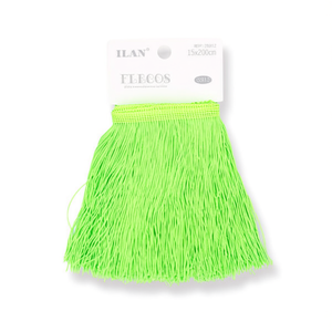 Ilan Flecos Frangia con Nappine Fluorescenti Verdi 15x200cm per Decorazione Abbigliamento - Product Image 3