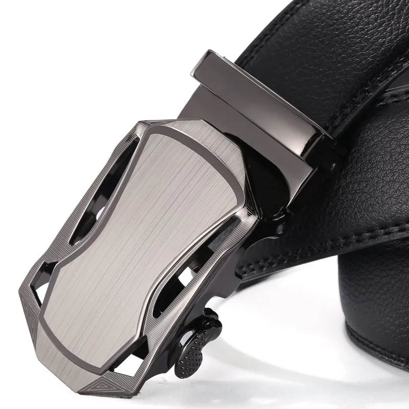 Hot selling durable PU leather Ratchet belt with Automatic Buckle
