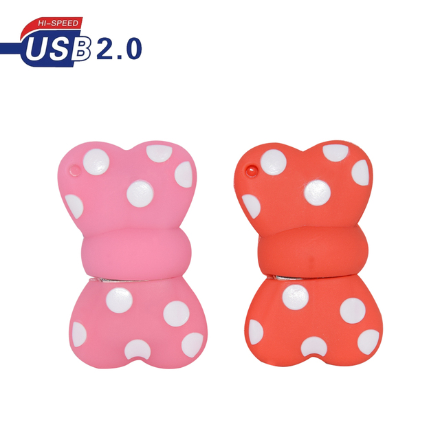Cartoon Minnie Bowknot Usb Flash Drive 4GB 8GB 16GB 32GB Tie Pendrive U Disk Memory Stick Cute Gifts Decoration USB for Gift