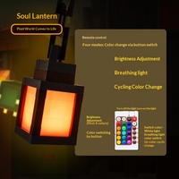 Lanterne suspendue décorative en ABS style Pixel avec LED, lumière d'ambiance portable pour salon, café, bar, restaurant