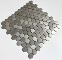 Mosaïque hexagonale en métal de luxe CP MOSAIC, en acier inoxydable, pour cuisine, douche, mur, crédence, sol de salle de bain