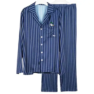 Pyjama à rayures en satin de soie pour homme, nouvelle collection 2020, ensemble de vêtements