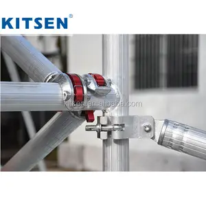 شركة KITSEN-سقالة برجية من الألومنيوم متحركة حتى 14 متر ، تعمل لمدة 25 عامًا ، للأماكن الداخلية والخارجية