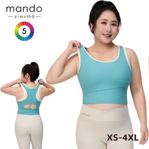 2025 nuevo logotipo personalizado gran oferta sujetador de <span class=keywords><strong>Yoga</strong></span> al aire libre correr gimnasio Fitness acanalado Top entrenamiento chaleco Sujetador deportivo de gran tamaño - Product Image 3