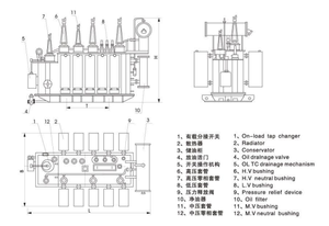 หม้อแปลงไฟฟ้าแบบจุ่มน้ำมัน 110KV แบบกำหนดเอง สามเฟส - Product Image 6
