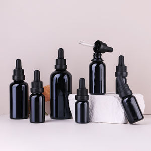 Frasco cuentagotas de vidrio de aceite esencial negro puro, envase cosmético a prueba de rayos <span class=keywords><strong>ultravioleta</strong></span>, botella vacía para <span class=keywords><strong>perfume</strong></span> coreano para el cuidado de la piel del cabello - Product Image 2