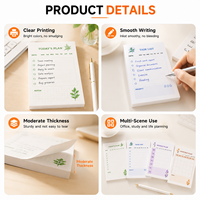 Bloc-notes autocollant rétro floral à feuilles mobiles pour planificateur, feuilles de mémo, liste de tâches quotidiennes pour carnet, bureau, école, planification