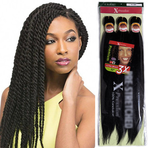 Extensiones de <span class=keywords><strong>Cabello</strong></span> Africano Dirty Braid 3X Pre-Estiradas de Fibra de Alta Temperatura, Juego de Tres Piezas, Venta al por Mayor de Fábrica - Product Image 1