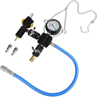 Kit de test et de remplissage du système de refroidissement, adaptateurs de connecteurs multi-tailles avec manomètre pour l'inspection des fuites du circuit de refroidissement