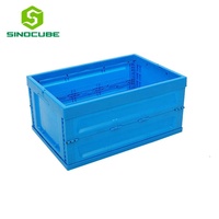 Caisse pliable en PP recyclable robuste Sinocube avec couvercle, conteneur pliable empilable pour un transit efficace en entrepôt et en vente au détail