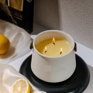 Customized Wholesale Matte White Ceramic Bowl Candle Container Eco-Friendly Low MOQ Home Decoration Large Unique Luxury <b>Empty</b> - Product Image 2