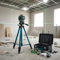 Kit de niveau laser vert 4D 16 lignes 30m avec auto-nivellement, trépied et accessoires de batterie