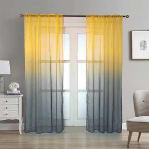 <span class=keywords><strong>Rideaux</strong></span> Transparents en Polyester Imprimé Arc-en-ciel Ombré, Direct Usine, Modernes et Décoratifs, à Passe-Tringle pour Salon - Product Image 1